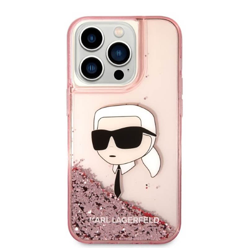 Karl Lagerfeld Liquid Glitter NFT Karl's Head - Case for iPhone 14 Pro Max (Pink) 3