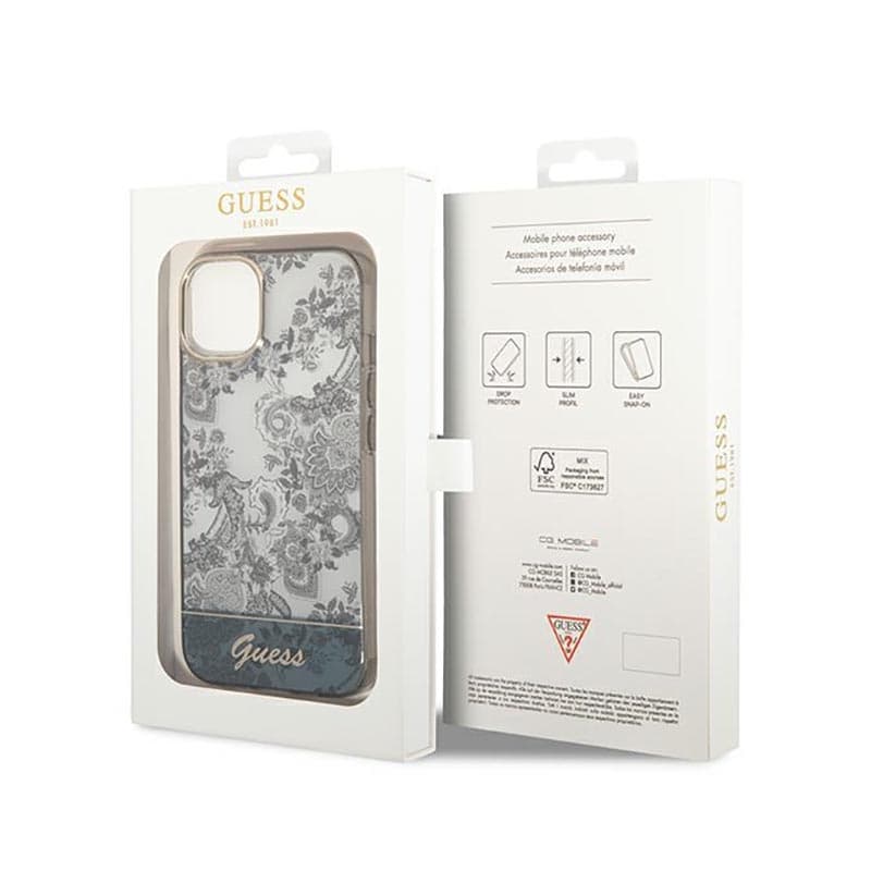 Guess Porcelain Collection - Case for iPhone 14 Plus (Grey) 8