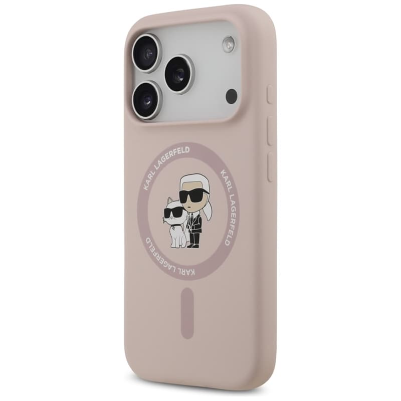Karl Lagerfeld Silicone Karl & Choupette Ring MagSafe - Case iPhone 17 Pro (pink) 2