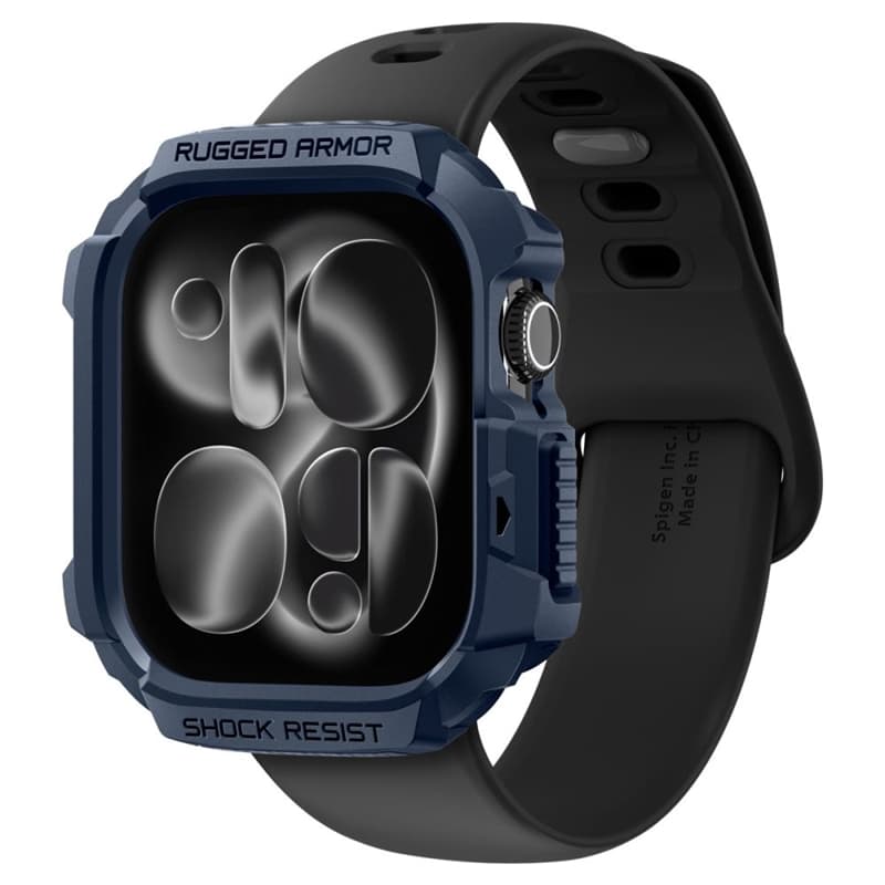 Spigen Rugged Armor V2 - Case for Apple Watch 10/11 42 mm (Navy Blue) 3