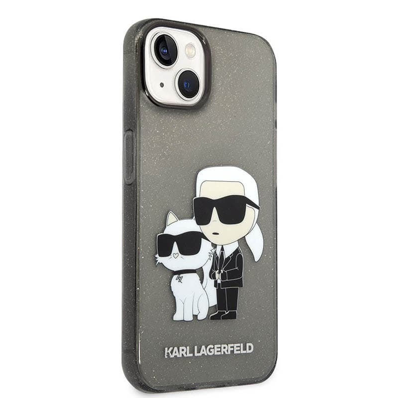 Karl Lagerfeld IML Glitter NFT Karl & Choupette - Case for iPhone 14 Plus (Black) 3