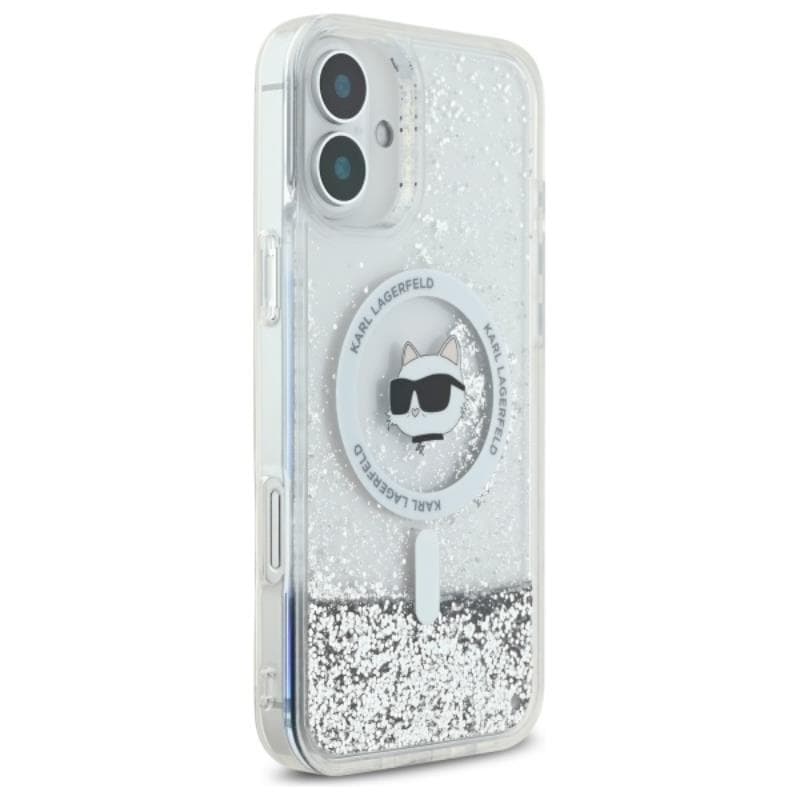 Karl Lagerfeld Liquid Glitter Choupette Head MagSafe - Case for iPhone 16 (transparent) 4