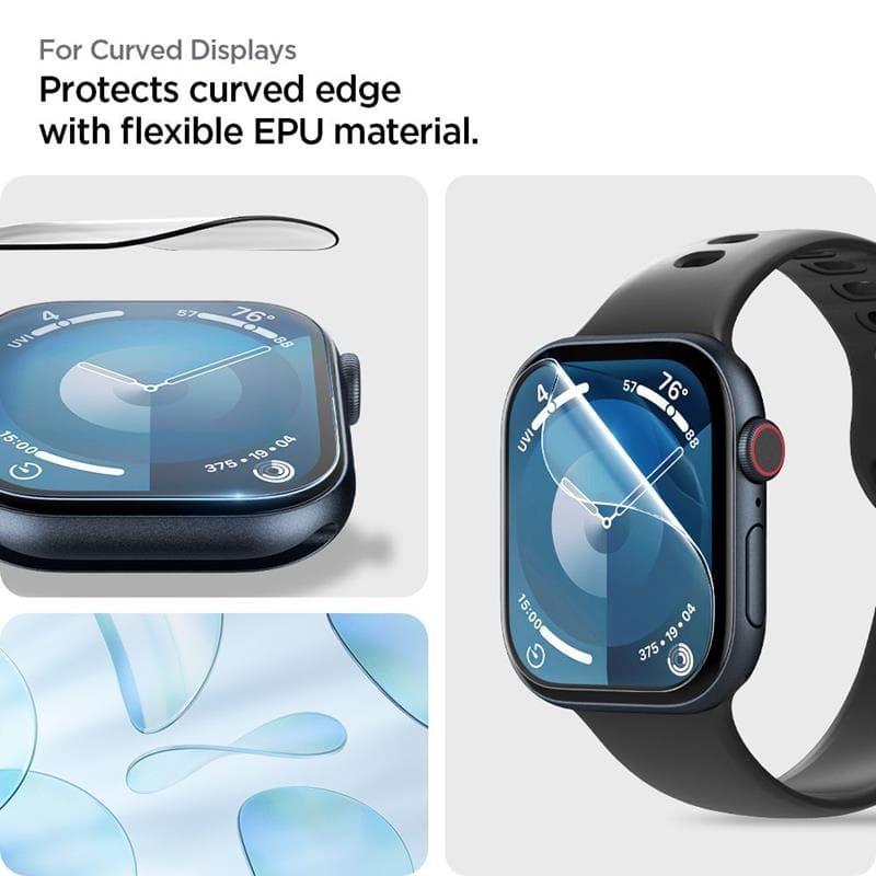 Spigen Elite Shield EZ Fit 2-Pack - Hybrid Glass Protector for Apple Watch 10 46 mm (Clear) 7