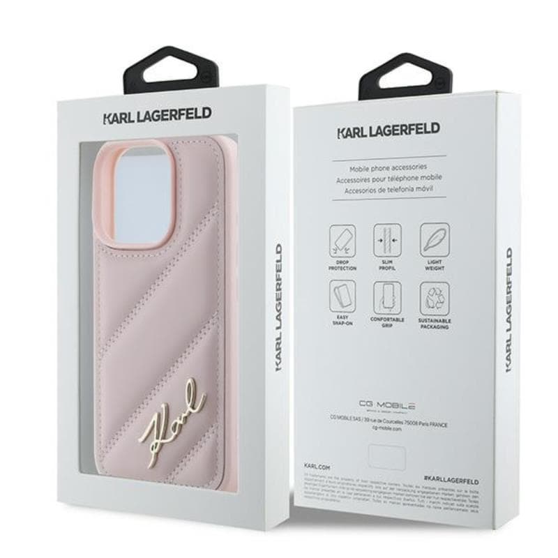 Karl Lagerfeld Quilted Signature - Case for iPhone 16 Pro Max (pink) 8