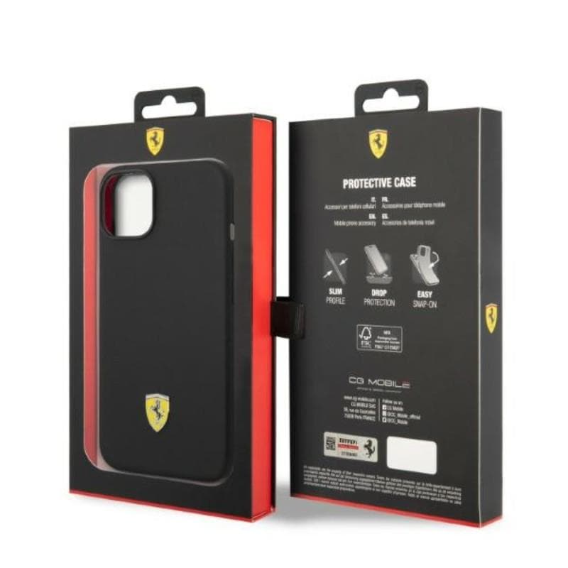 Ferrari Silicone Metal Logo MagSafe - Case for iPhone 14 (Black) 8