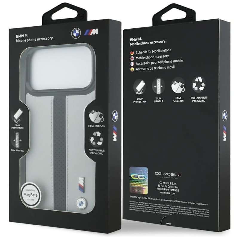 BMW M Perforated Stripe Logo MagSafe - iPhone 17 Pro Max Case (Gray) 8