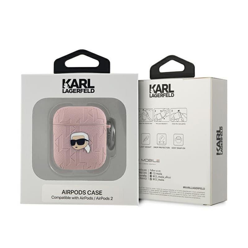 Karl Lagerfeld Monogram Karl Head - AirPods 1/2 gen case (pink) 3