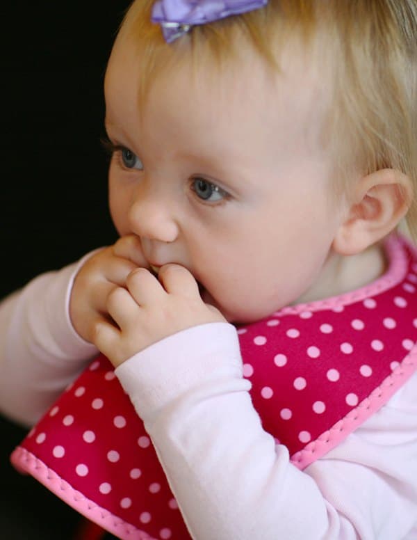 BUILT Mess Mate Set of 2 baby bib (Baby Pink Mini Dots) 5