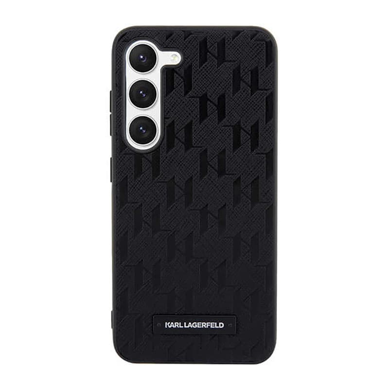 Karl Lagerfeld Saffiano Monogram Metal Logo - Case for Samsung Galaxy S23+ (Black) 3
