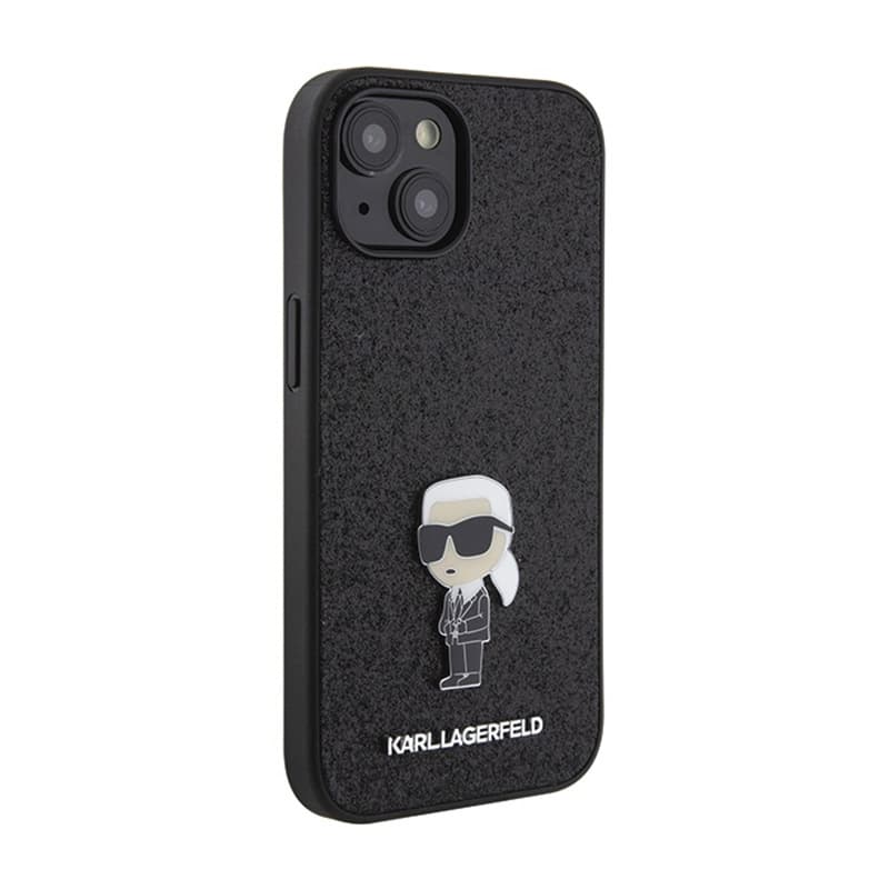 Karl Lagerfeld Fixed Glitter Ikonik Logo Metal Pin - iPhone 15 / 14 / 13 Case (black) 4