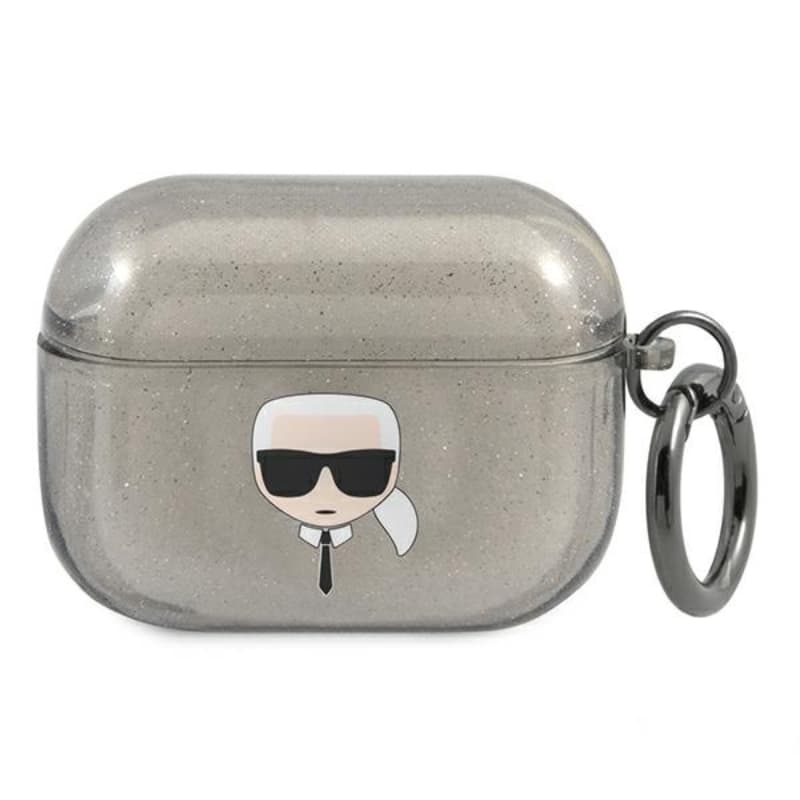 Karl Lagerfeld Karl Head Glitter - Case for Airpods Pro (Black) 1
