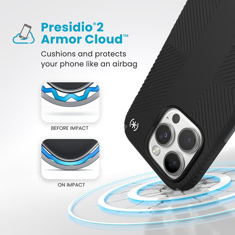 Speck Presidio2 Grip - iPhone 16 Pro Case (Black / Slate Gray / White) 2