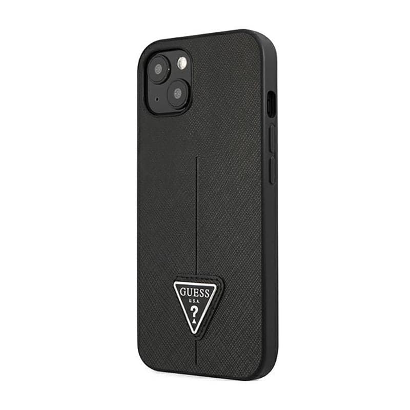 Guess Saffiano Triangle Logo Case - Case for iPhone 14 Plus (Black) 2