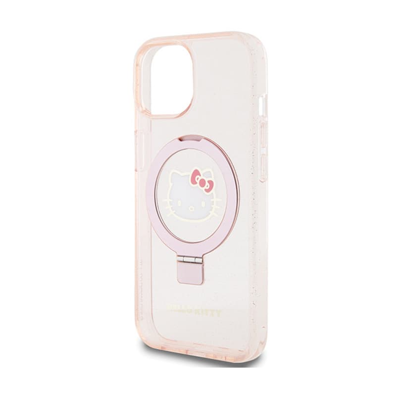 Hello Kitty Ring Stand Glitter Electrop Logo MagSafe - Case iPhone 15 / 14 / 13 (pink) 6