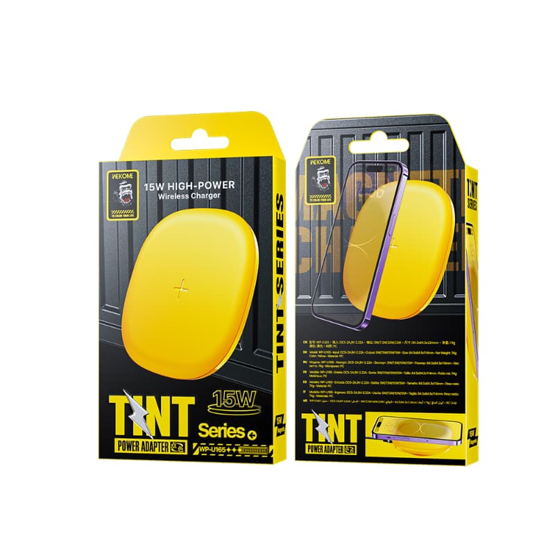 WEKOME WP-U165 Tint Series - Qi wireless inductive charger 15W (Yellow) 2