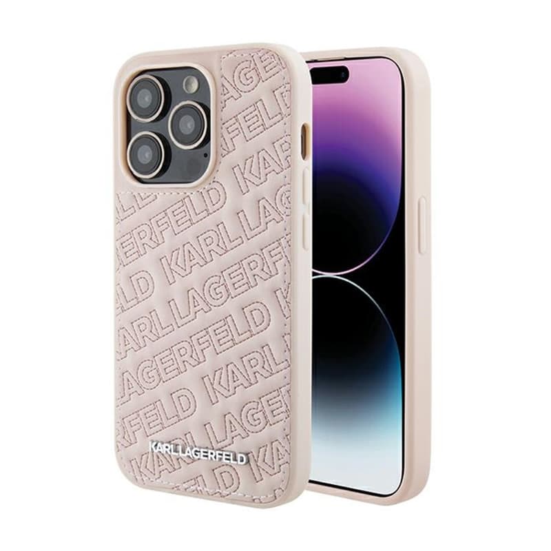 Karl Lagerfeld Quilted K Pattern - iPhone 15 Pro Max Case (pink) 1