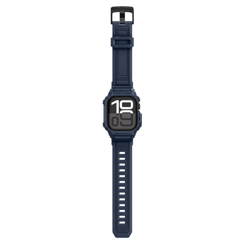 Spigen Rugged Armor Pro V2 – Strap with Case for Apple Watch 10/11 42mm (Navy Blue) 3