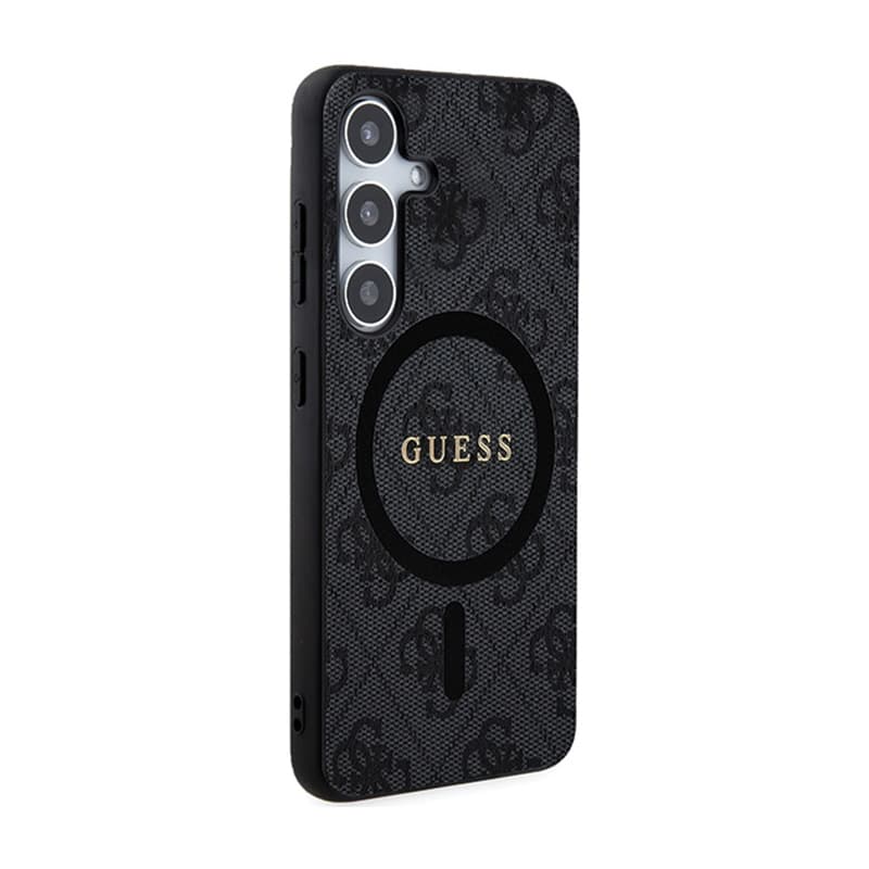 Guess 4G Collection Leather Metal Logo MagSafe - Case for Samsung Galaxy S24 (black) 4