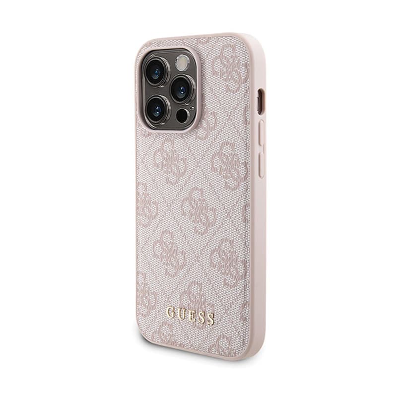 Guess Bundle Pack MagSafe 4G Metal Gold Logo - Case set + Power Bank 5000mAh MagSafe iPhone 15 Pro (pink) 2