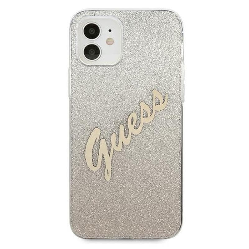 Guess Glitter Gradient Script - Case for iPhone 12 mini (Gold) 3