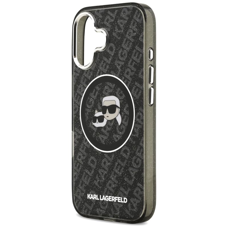 Karl Lagerfeld IML Glitter Karl & Choupette Heads Logo MagSafe - Case for iPhone 17 (black) 6