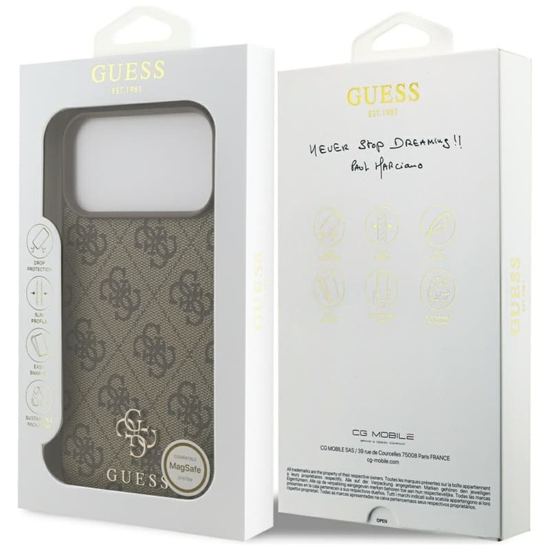 Guess 4G Small 4G and Classic MagSafe - Case iPhone 17 Pro Max (brown) 8