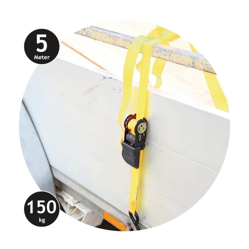 Dunlop - Ratchet Tie Down Strap with Locking Mechanism 5 m / 150 kg 2 pcs 2