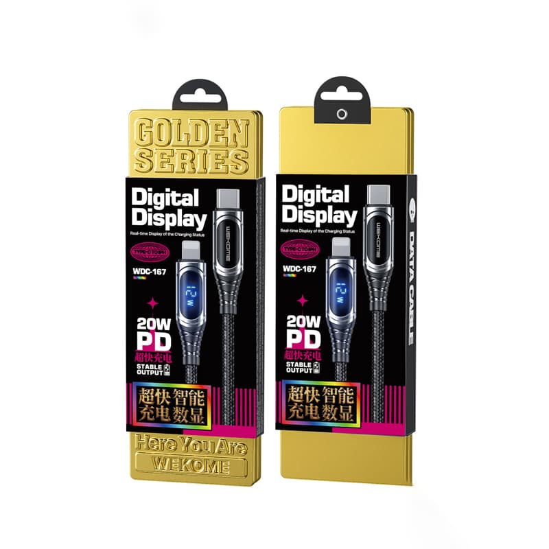 WEKOME WDC-167 Sakin Series - USB-C to Lightning Fast Charging PD 20W connection cable 1 m (Tarnish) 3