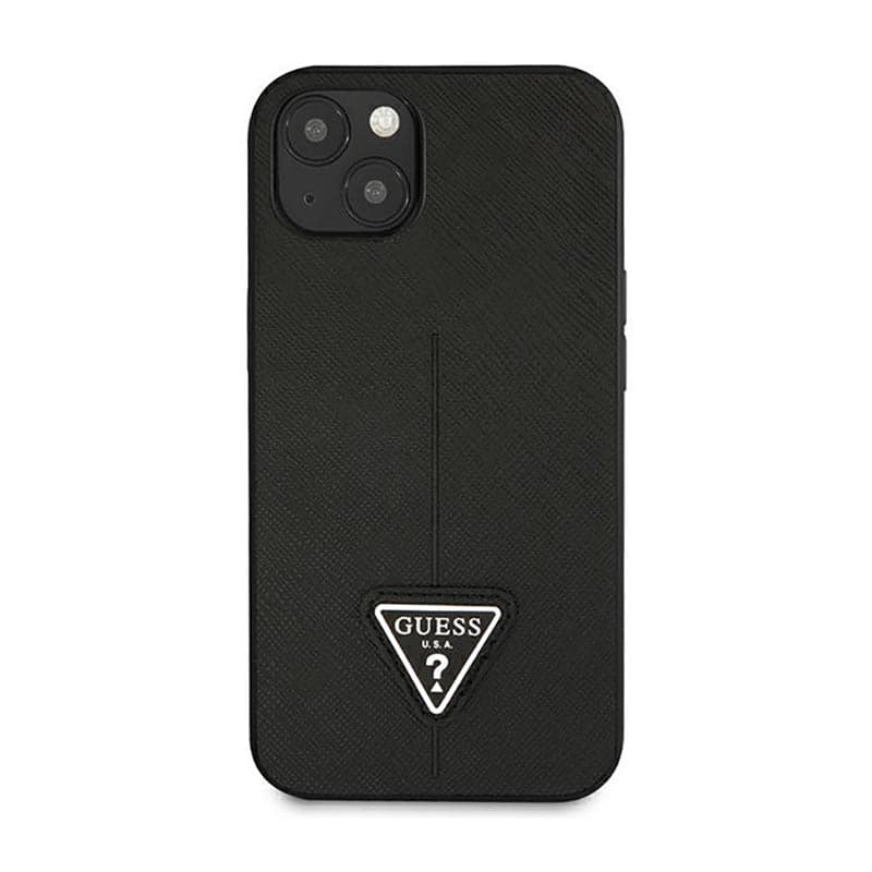 Guess Saffiano Triangle Logo Case - Case for iPhone 14 Plus (Black) 3