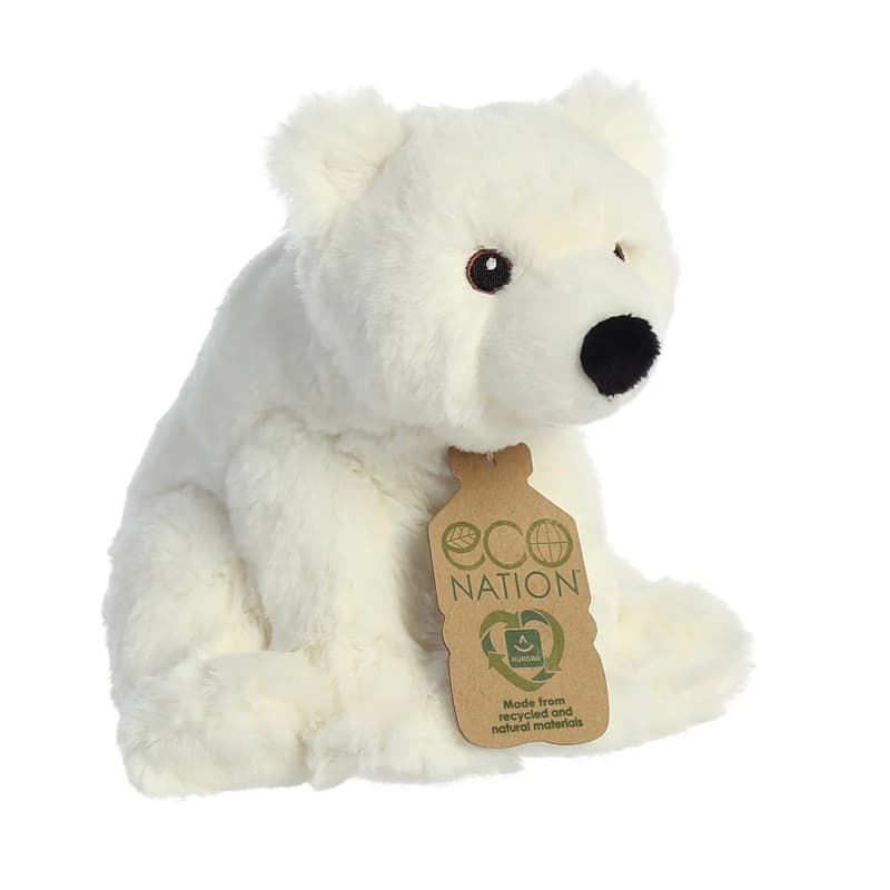 Eco Nation – Plush Toy / Cuddly Sitting Polar Bear 19 cm Eco-Friendly 2