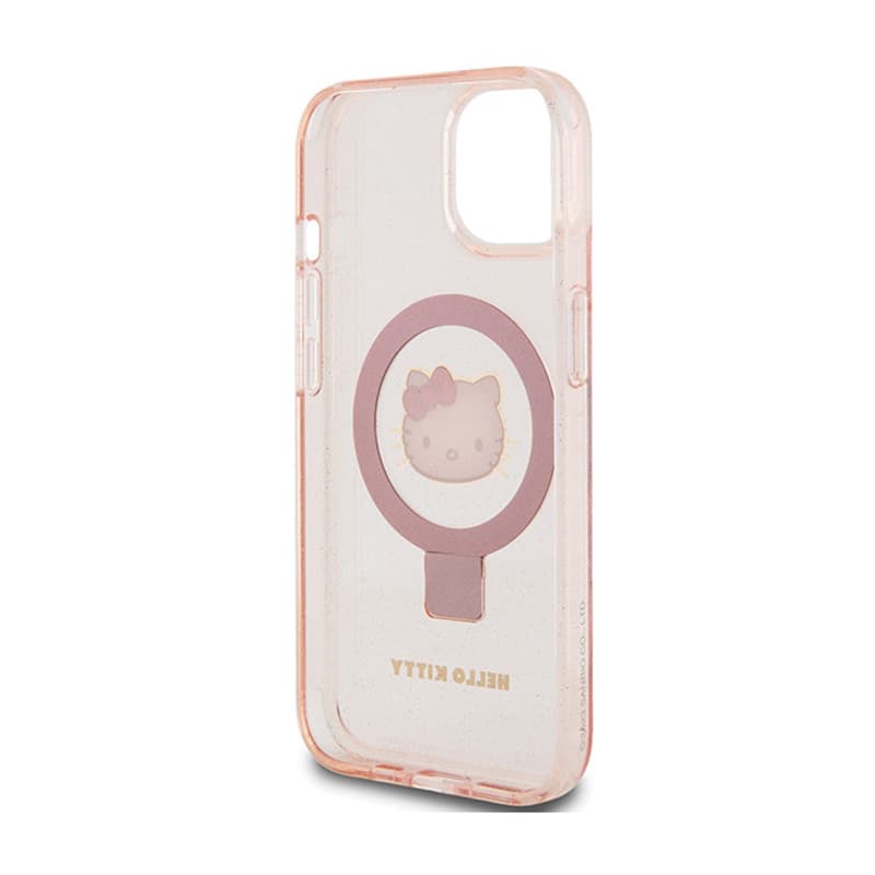Hello Kitty Ring Stand Glitter Electrop Logo MagSafe - Case iPhone 15 / 14 / 13 (pink) 7