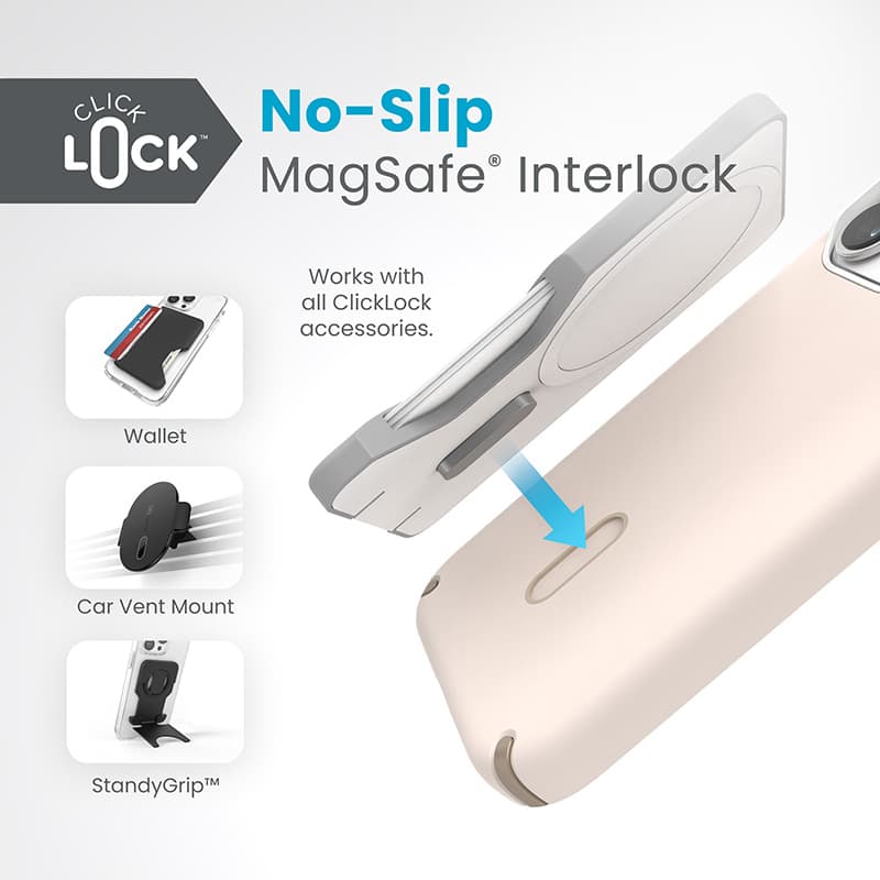 Speck Presidio2 Pro ClickLock & MagSafe - iPhone 15 Pro Case (Bleached Bone / Heirloom Gold / Hazel Brown) 2