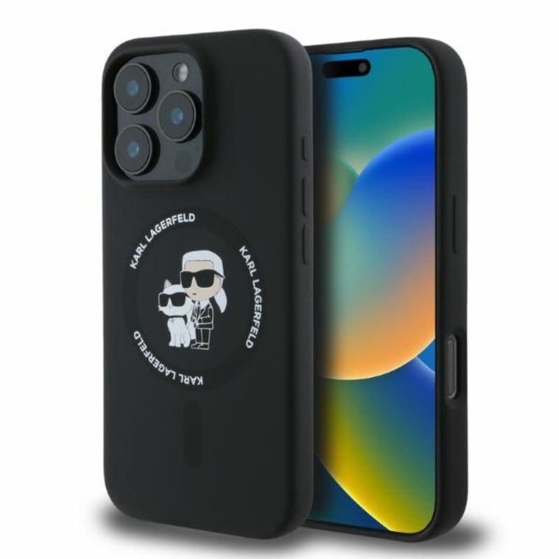 Karl Lagerfeld Silicone Karl & Choupette Ring MagSafe - Case iPhone 16 Pro (black)