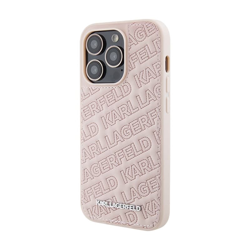 Karl Lagerfeld Quilted K Pattern - iPhone 15 Pro Max Case (pink) 2