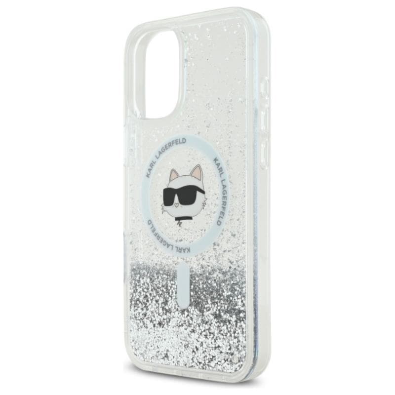 Karl Lagerfeld Liquid Glitter Choupette Head MagSafe - Case for iPhone 16 (transparent) 6