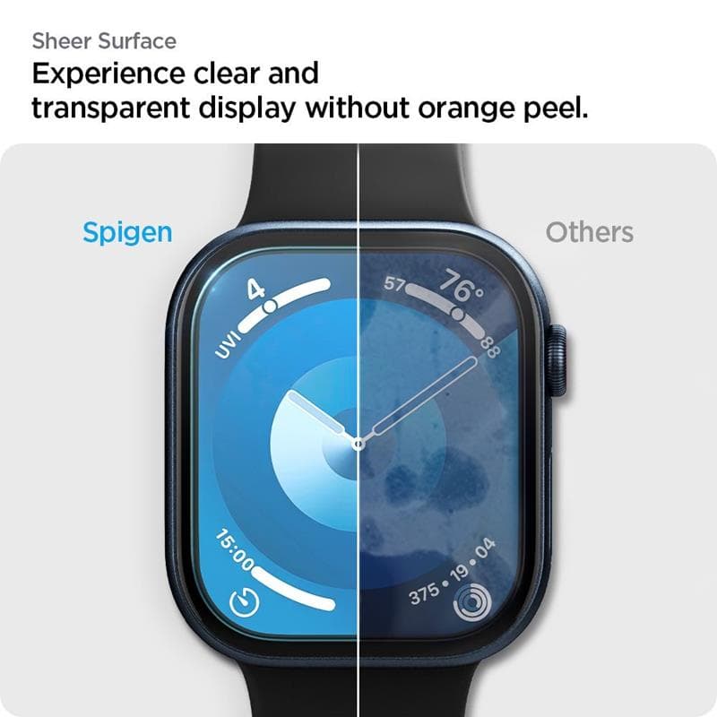 Spigen Elite Shield EZ Fit 2-Pack - Hybrid Glass Protector for Apple Watch 10 46 mm (Clear) 8