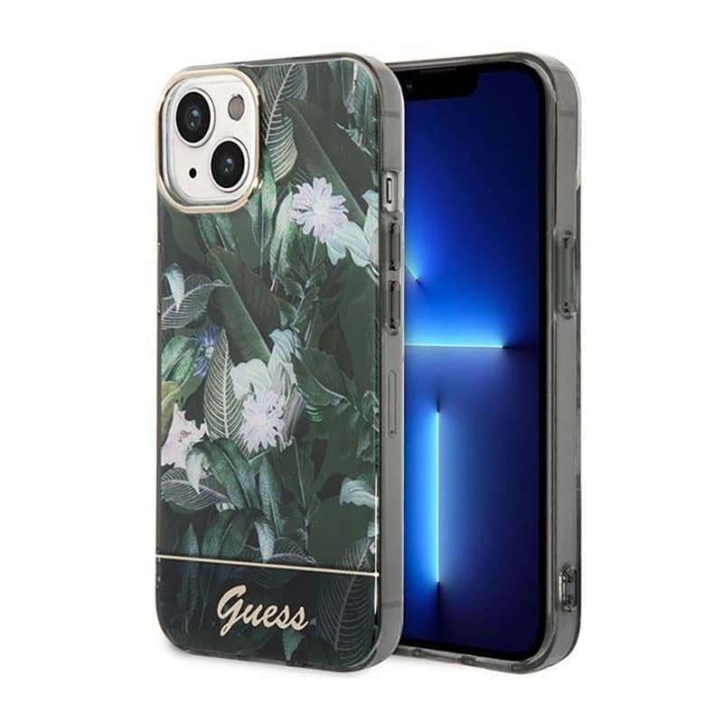Guess Jungle Case - Case for iPhone 14 Plus (Green) 1
