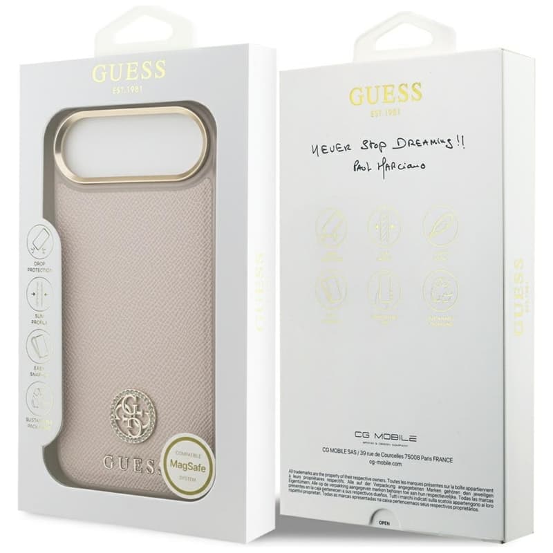 Guess Grained Strass Logo MagSafe - Case iPhone Air (pink) 8