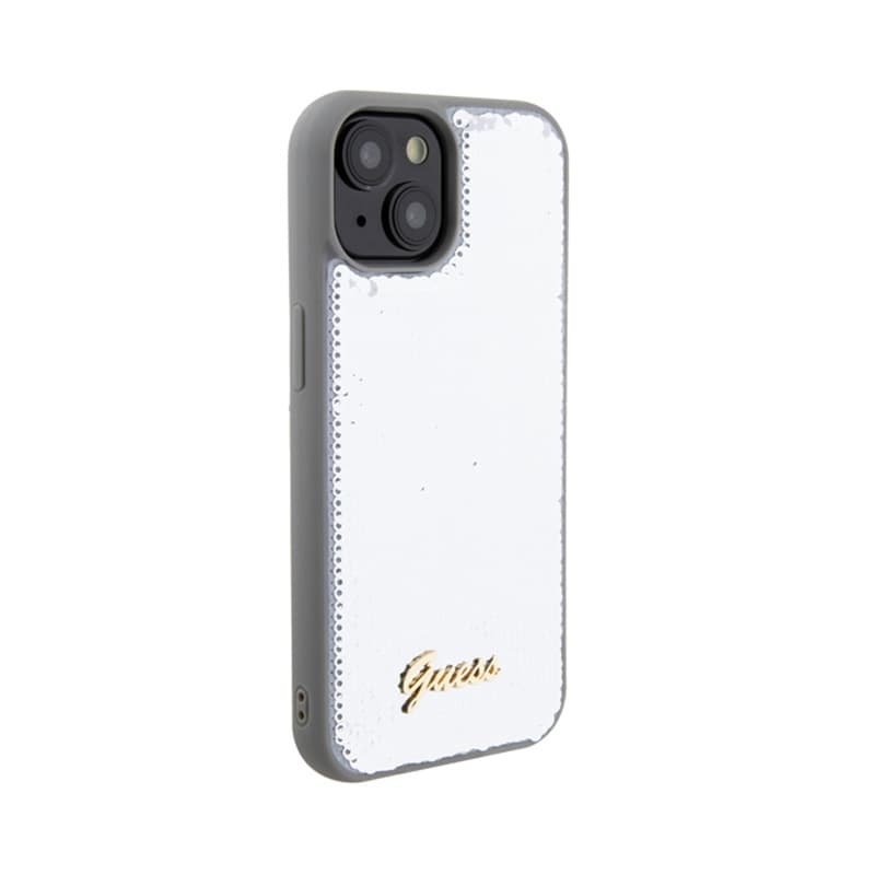 Guess Sequin Script Metal - Case for iPhone 15 (Silver) 4