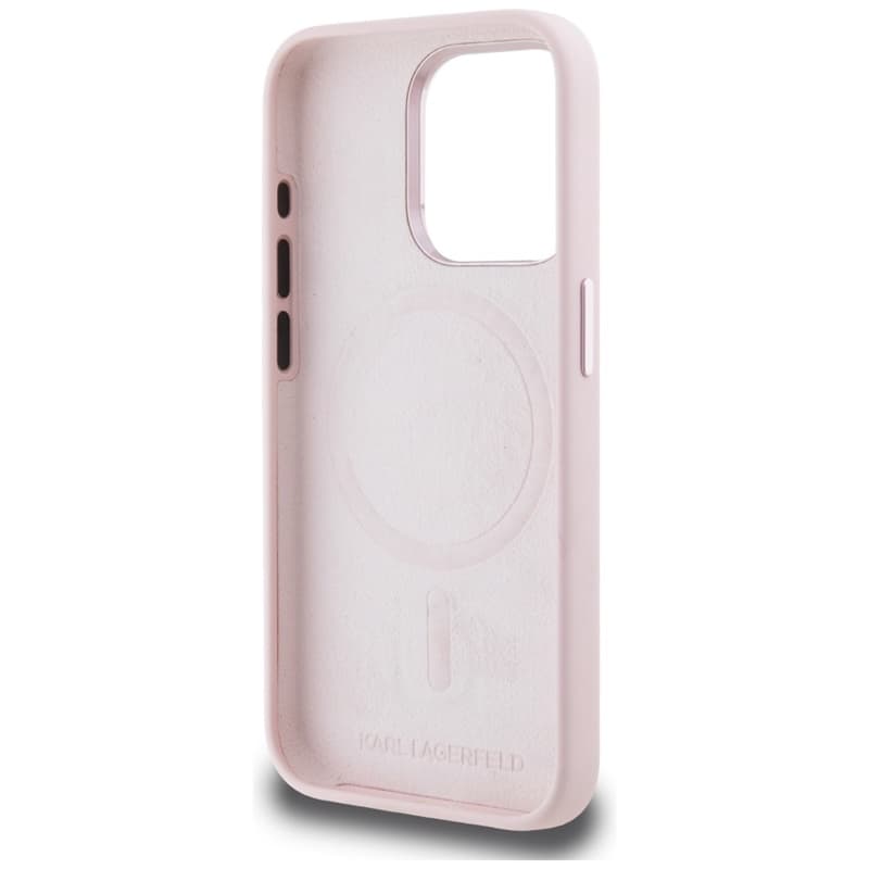 Karl Lagerfeld Silicone Shadow Metal Initial MagSafe - Case for iPhone 15 Pro (pink) 7