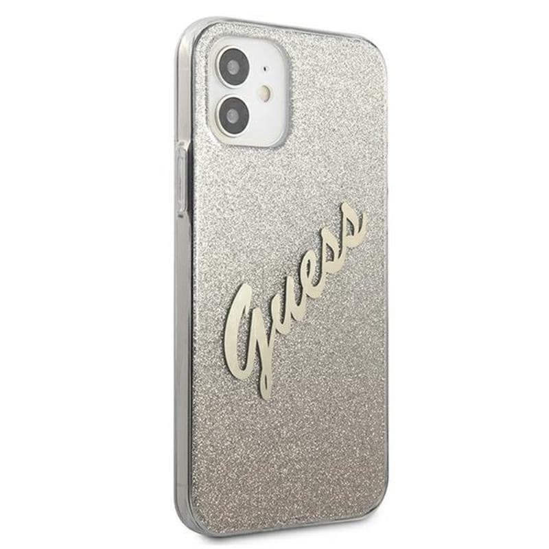 Guess Glitter Gradient Script - Case for iPhone 12 mini (Gold) 4
