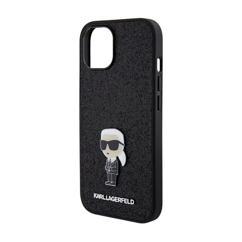 Karl Lagerfeld Fixed Glitter Ikonik Logo Metal Pin - iPhone 15 / 14 / 13 Case (black) 6