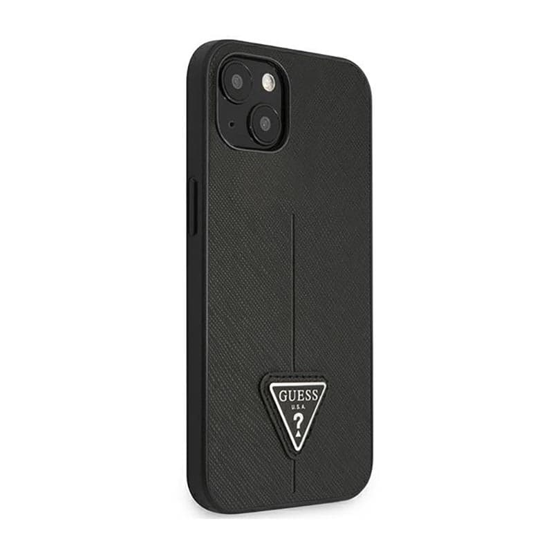 Guess Saffiano Triangle Logo Case - Case for iPhone 14 Plus (Black) 4