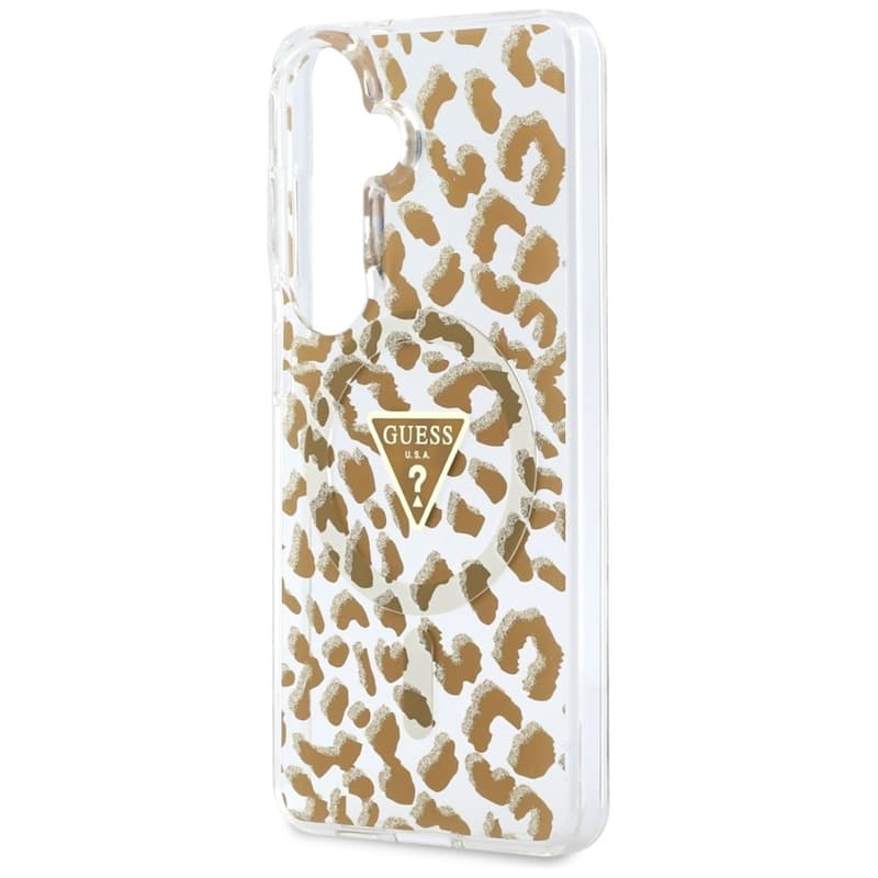 Guess IML Leopard Print Triangle MagSafe - Samsung Galaxy S26 Case (Brown) 6