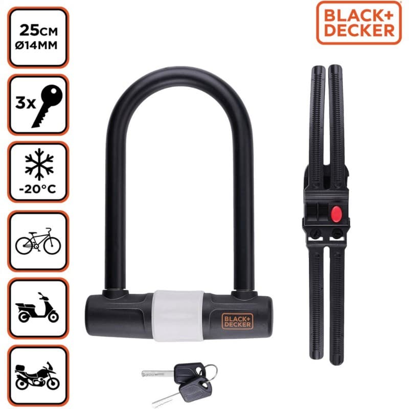 Black&Decker - Bicycle Lock / U-Lock 14x25 cm 3