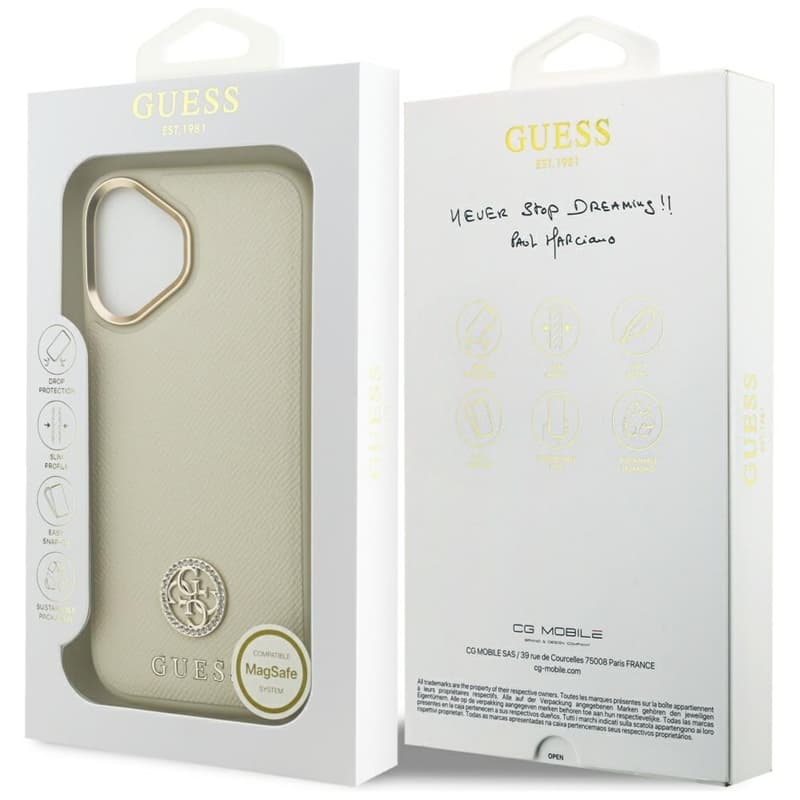 Guess Grained Strass Logo MagSafe - Case iPhone 17 (beige) 8