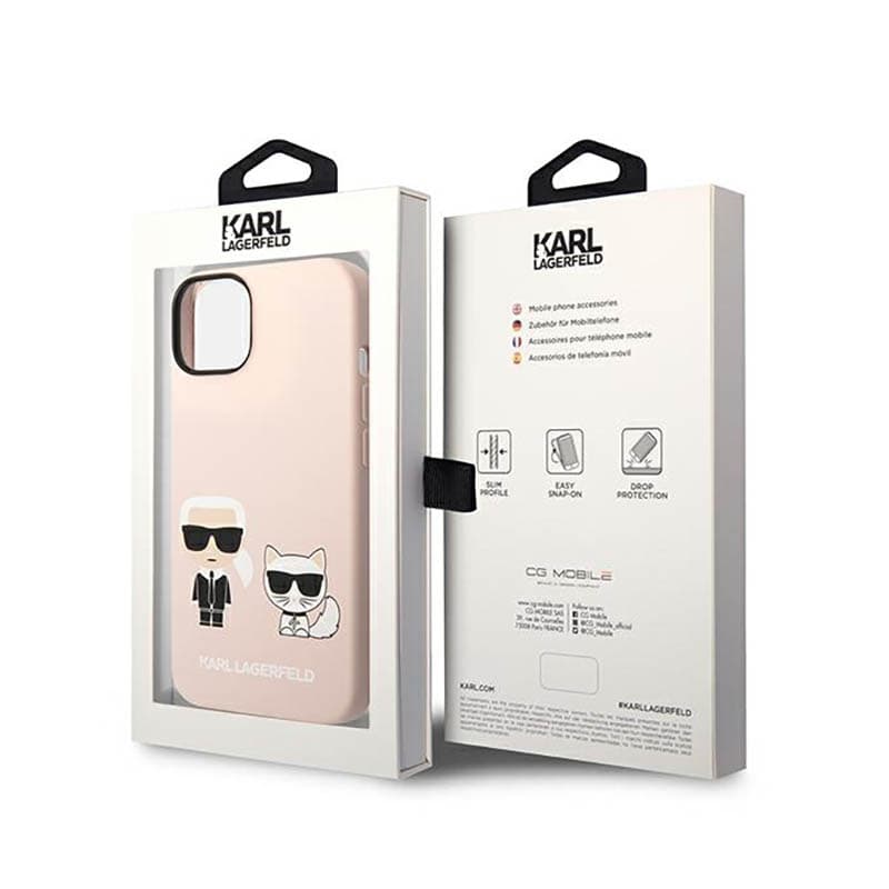 Karl Lagerfeld Liquid Silicone Karl & Choupette MagSafe - Case for iPhone 14 Plus (Pink) 8