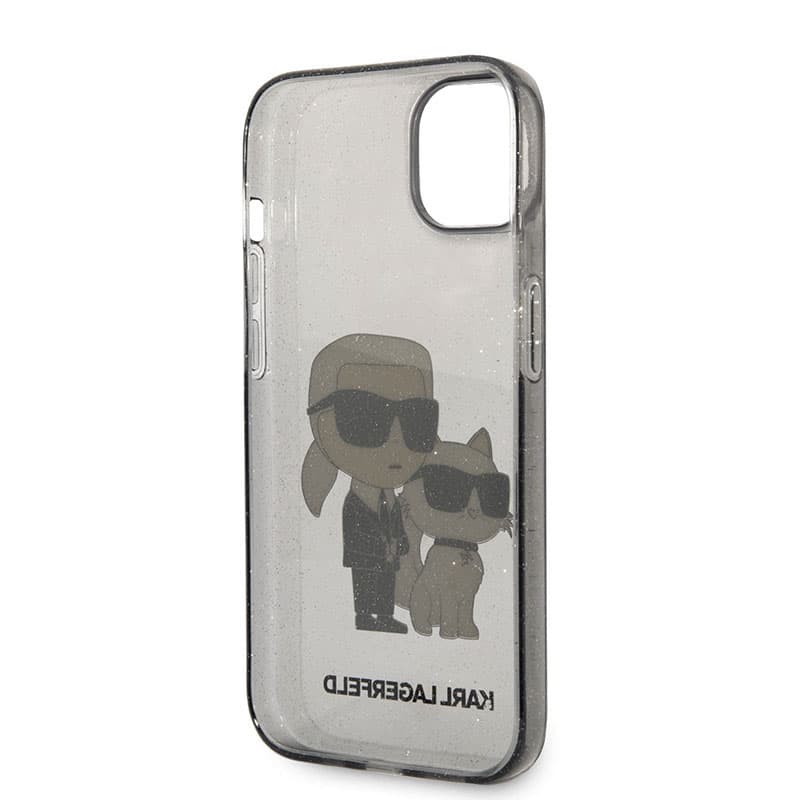 Karl Lagerfeld IML Glitter NFT Karl & Choupette - Case for iPhone 14 Plus (Black) 5