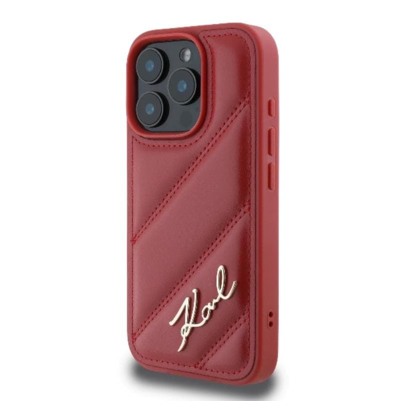 Karl Lagerfeld Quilted Signature - Case for iPhone 16 Pro Max (red) 2