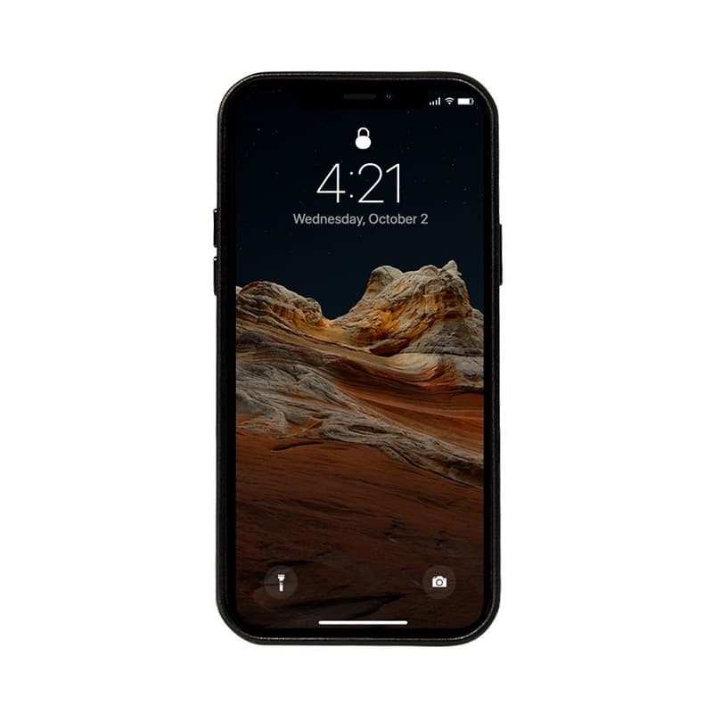 Crong Essential Cover - iPhone 12 Pro Max Faux Leather Case (Black) 4